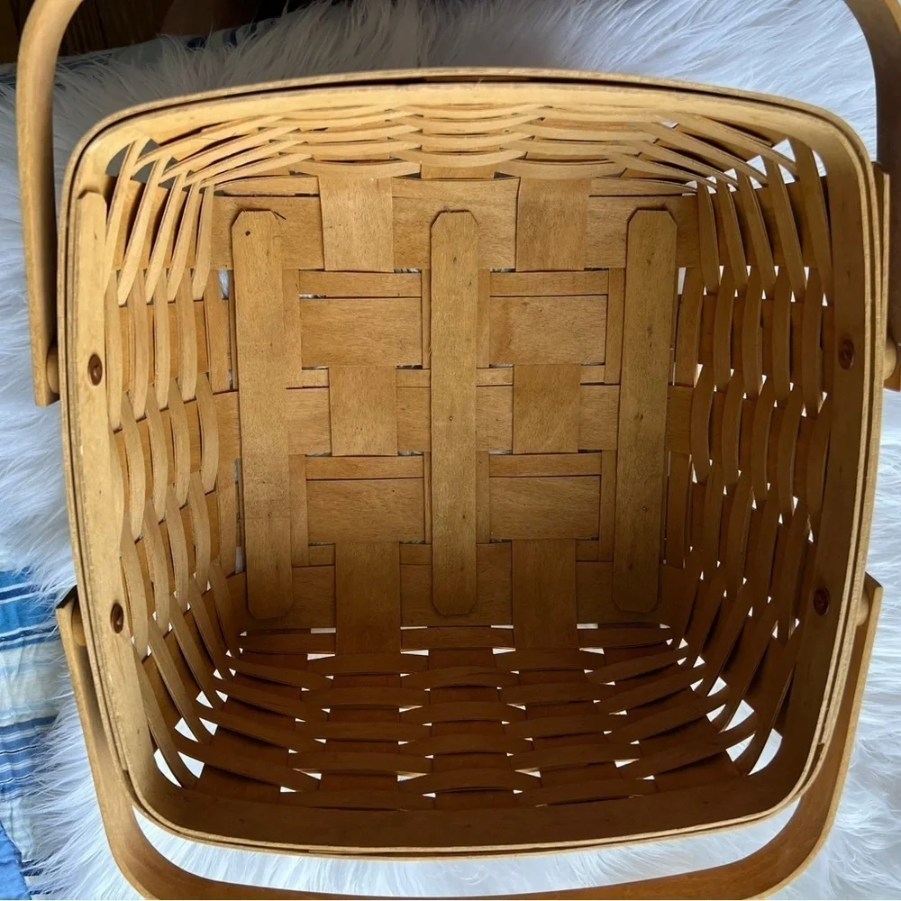 Longaberger Woven Handmade Basket 2003 Double Handle